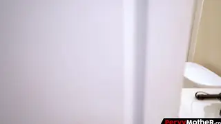Stepmom Caught Masturbating in Bathroom While Stepson Watches