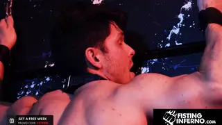 Muscular Sub Endures Bondage and Fisting Outdoors