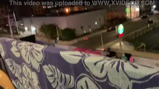 Wife Gives Deep Blowjob on Holiday Balcony