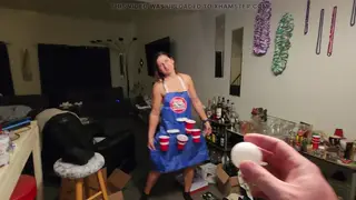 Amateur Group Plays Naked Body Pong Outdoors