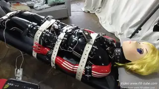 Bound Asian Sub Endures Latex Toy Torment