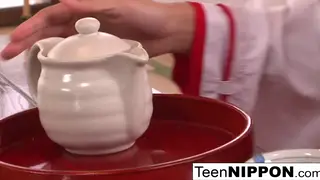 Japanese Teen Touches Herself While Watchers Lurk Nearby