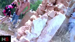 Blonde Teen Enjoys Anal and Oral Outdoors in the Countryside