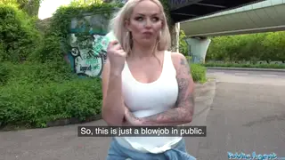 Busty European MILF Enjoys a Public Encounter