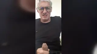 European Mature Guy Stroking Uncut Cock in Solo Session