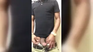 Latino Brunette Shows Off His Thick Cock