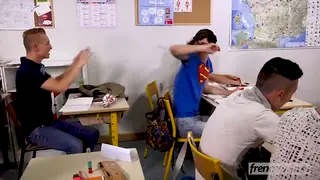 Mature Teacher Claims His Student at the Desk