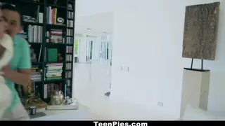 Petite Brunette Takes Creampie from Tutor in Private Lesson