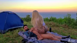 Latina Stepsister Takes Two Cocks on the Beach