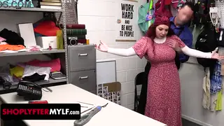 Redhead MILF Dominates Employee in Office Casting