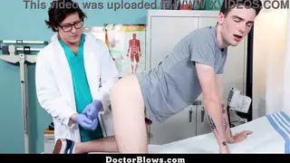 Muscular Doctor Barebacks Twink Patient in Hospital Exam in the Hospital Office