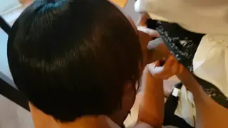 Ebony Secretary Serves Her Boss on the Office Desk