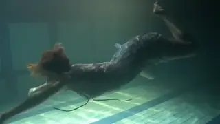 Teen in Sheer Bikini Teases Underwater at Sunset