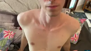 Three Muscular Men Share Uncut Cocks in Oral Chain