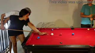 MILF Orgy by the Pool Table Turns Into a Cuckold Scene
