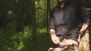 European Twink Strokes Outdoors in Public Woodland