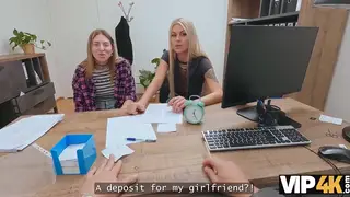 Blonde Lesbian Cheats During Casting While Girlfriend Watches