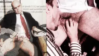 Mature Man in Uniform Receives Bound Blowjob