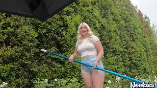 Blonde Bombshell Takes a Hard POV Pounding Outdoors