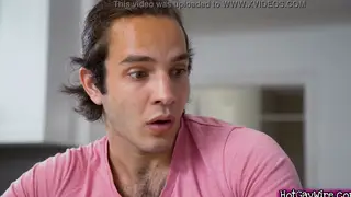 Hairy Ebony Stepfather Takes Stepson in Rough Anal