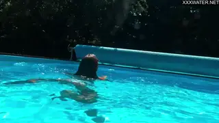 European MILF Flaunts Wet Curves During Poolside Romance