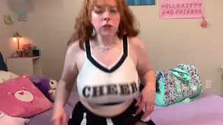 Redhead Cheerleader Takes a Deep Creampie from Her Boyfriend