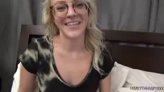 Blonde Stepsister Gives POV Blowjob Before Doggystyle