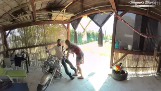 Blonde European MILF Takes Fisting and Doggystyle on Motorcycle