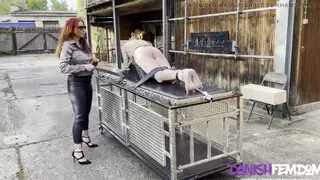 Dominant Woman Whips and Torments Bound Male Submissive