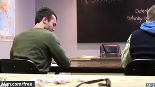 Hairy Bear and Muscular Stud Share Morning Blowjob