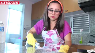 Latina Maid Takes a Big Black Cock Deep in Her Mouth