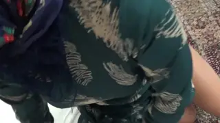 Arab Stepmom Kneels for Stepson's Cock in POV Blowjob
