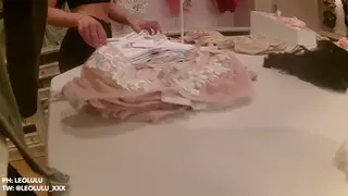 Blonde Gives Public Blowjob in a Changing Room