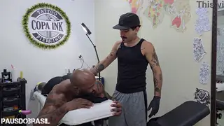 Tattooed Latino Stud Takes BBC in Amateur Blowjob