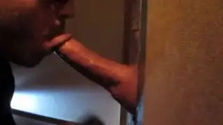 Stranger Gets Anonymous Blowjob Through Gloryhole
