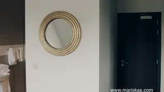 Busty Petite Brunette Picked Up for Bathroom Blowjob and Ride