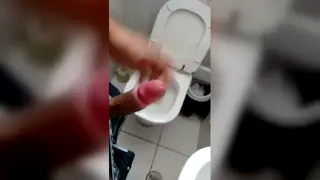 Hairy Guy in Furry Cosplay Strokes Off in Bathroom