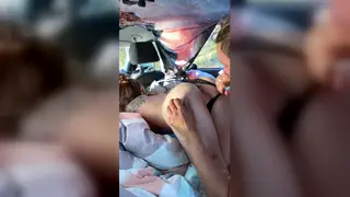 European Couple Detours for Car Blowjob and Doggystyle