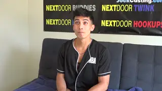 Muscular Latino Jerks Off at Casting for First Time