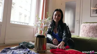 Petite European Student Takes Charge in Outdoor Casting