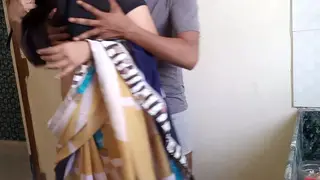 Indian Wife Cheats with Lover in Kitchen