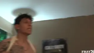 Muscular Jocks Share a Bareback Gangbang in the Club