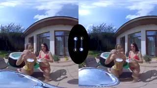 European Teens Share Lesbian Kisses in VR Orgy