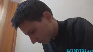 Teen Explores Foot Fetish While Stroking to Climax