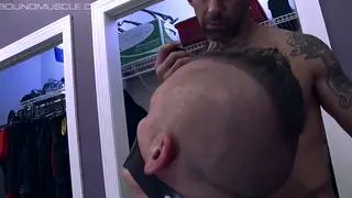Muscular Sub Endures Bondage and Flogging Session