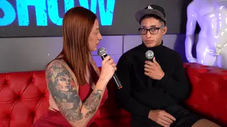 Redhead Latina Rides Hard in Public Casting