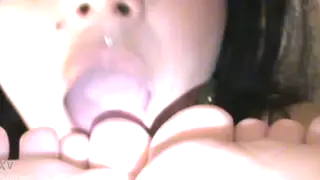 Busty Femdom Commands Foot Worship in POV