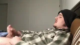 Vocal Guy Moans Through Continuous Cumshots in Oil JOI