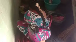Indian Teacher Gives a Sloppy Blowjob in the Bathroom