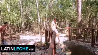 Latino Pair Explores Bareback Passion in Forest Clearing